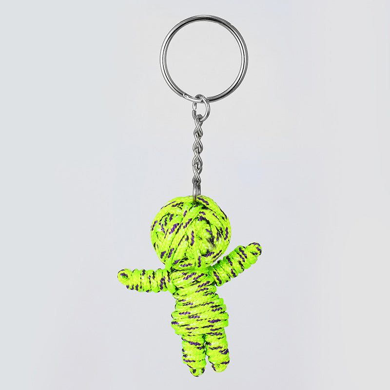 Wholesale 10PCS Creative Handmade Braided Rope Cute Little Mummy Keychain